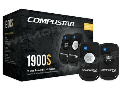 Compustar CS1900-S 2-Way 3000-FT Range LED R3 Remote Start Keyless System cs4900 - Image 1 of 4