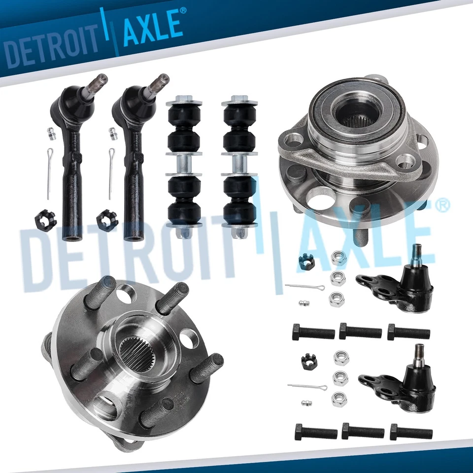 Front Wheel Bearing and Hub Tie Rod Ball Joint Sway Bar Kit for Sunfire Cavalier - Image 1 of 4