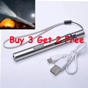 20000Lumens Portable Super Bright Led USB Rechargeable Pen Pocket Torch Lamp - Picture 1 of 12