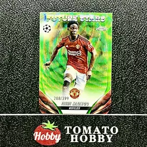 Topps Chrome UEFA 2023-24 Kobbie Mainoo /399 Green Wave Refractor Man UTD - Bild 1 von 2