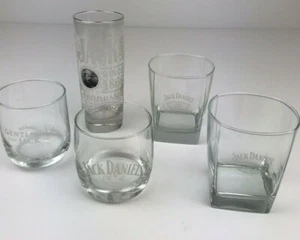 Lot of Mixed Jack Daniel's Glasses - 5 Glasses Total - Picture 1 of 11