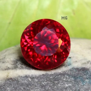 Exclusive 25.60 Ct Certified Natural Burma Red Ruby Round Cut Loose Gemstone - Picture 1 of 8
