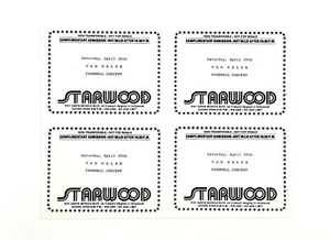 Van Halen Starwood Uncut Concert Ticket Sheet 1977 Eddie David Lee Roth Alex 🎸 - Picture 1 of 3