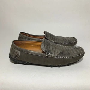 Perugio Gray Driver Loafers Mens Slip On Comfort Gasol Casual Shoes Sz 8.5 - Picture 1 of 9