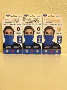 3 Copper Fit Guardwell Face Protector Mask Youth Blue Kids Gaiter New Free Ship - Picture 1 of 9
