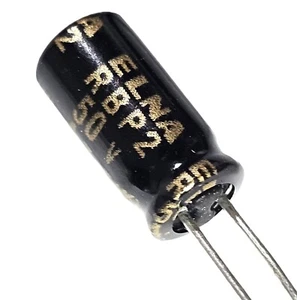 [4 Stück] 4,7uF 50V ELNA RBP2 schwarz/gold, BP Bipolar Kondensator 85°C *AUDIO* – ref:d855 - Bild 1 von 7