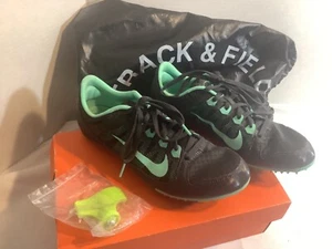 NIKE Rival MD 7 Lime Green Black Track Spikes Shoes Mens 8.5 women 10 - Picture 1 of 5