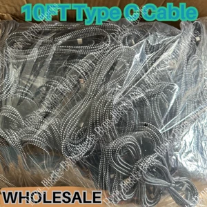 Bulk Lot 10ft USB Type C Fast Charger Cable Charging Cord For Samsung S8 S9 S10 - Picture 1 of 10