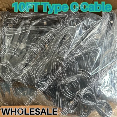 Bulk Lot 10ft USB Type C Fast Charger Cable Charging Cord For Samsung S8 S9 S10 - Image 1 of 4