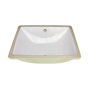 Fregadero de baño rectangular de 20-1/4" X 15-1/4" porcelana blanca Cenote - Imagen 1 de 5