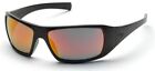Pyramex Goliath Safety Glasses with Black Frame and Ice Orange Mirror Lens