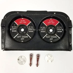 1959 Cessna 310 Fuel Selector Panel Cover Placard w/ Handle Levers - Picture 1 of 4