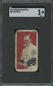 1909 T206 JOE KELLEY NNO POOR HOF PIEDMONT 350 SGC 1 TORONTO MAPLE LEAFS
