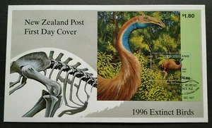 1996 New Zealand Extinct Birds Giant Moa Mini-Sheet MS on FDC - Picture 1 of 3