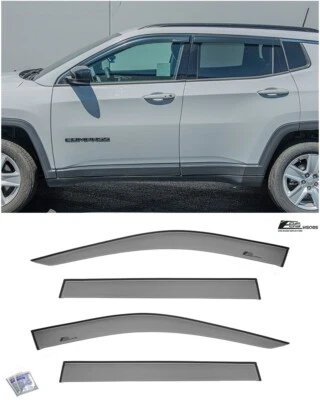 Viseras EOS para 17-22 Jeep Brújula Estilo Cinta Ventana Lateral Ventilación Deflectores de Lluvia Foto 1 de 4