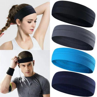 Diadema ancha deportiva antideslizante que absorbe la humedad diadema gimnasio entrenamiento EE. UU. Foto 1 de 4