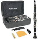 Student Bb Clarinet w/ Durable ABS Resin Design, Mouthpiece and Case - Montreux