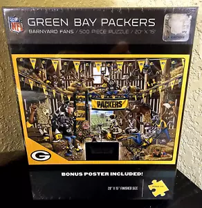 Green Bay Packers Puzzle Barnyard Fans 500 pc 24x18" with You the Fan NFL Poster - Picture 1 of 4