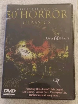 50 Horror Classics DVD Collectors Edition 5 Disk Set - 60 Hours Brand New Sealed - Image 1 of 4