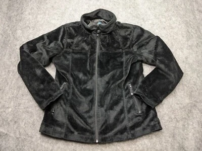 Chaqueta Denali Mujer Talla Pequeña Negra Manga Larga Cremallera Completa Forrada Chaqueta Polar Foto 1 de 4