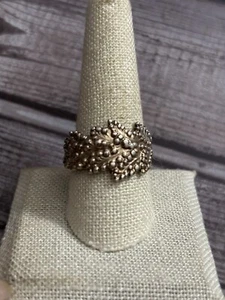 Sterling Silber Brutalist Blatt Band Ring Größe 9 - Bild 1 von 5