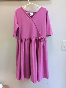 Hanna Andersson Girls Pink Purple 1/2 sleeve dress Tunic size 12 150 Faux Wrap - Picture 1 of 5