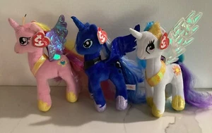 Ty My Little Pony Sparkle Princess Set: LUNA, CADANCE, CELESTIA 9" RARE/NEW - Picture 1 of 7