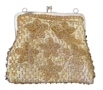 Cartera vintage años 60 cuentas doradas para mujer’s Foto 1 de 4