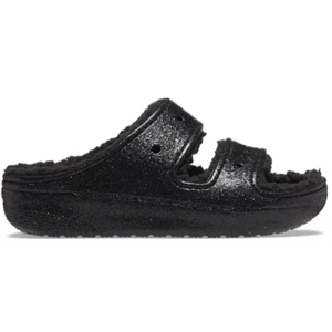 Crocs Classic Cozzzy Glitter II 208979-001 Slide Sandal Mens 9 Black Lined POW60 - Picture 1 of 10