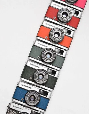 Replacement Leather Olympus Trip 35 - Pre cut self adhesive - various colours - image 1 of 3