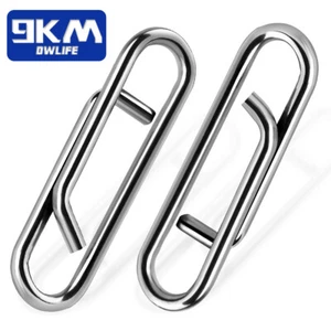 Conector de señuelo de pesca de acero inoxidable con clip de broches de presión de pesca de 200 piezas - Imagen 1 de 9