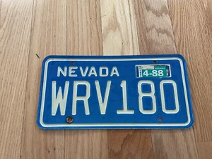 Vintage Nevada License Plate Blue & White 1988 - Picture 1 of 1