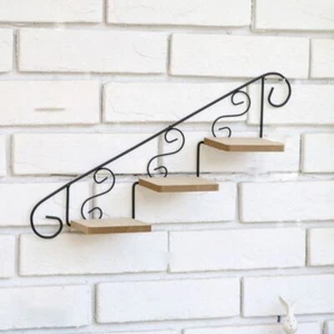 Staircase Shape Wall-mounted Flower Stand Wall Hanging Flower Pot Wall Decor - Picture 1 of 14