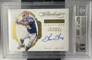 2016 Panini Flawless Thurman Thomas Legendary Signature /15 On Card Auto BGS 8.5