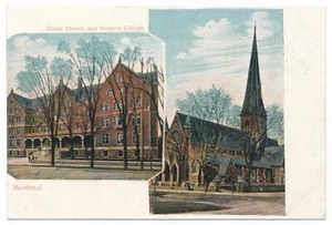 Postal McGill Royal Victoria College Montreal Quebec Iglesia de Cristo Catedral - Imagen 1 de 2