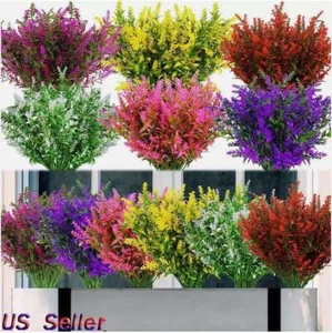 8 16 Bundles Artificial Flowers Fake Plants Decor Hanging Outdoor Home Garden US - Picture 1 of 18