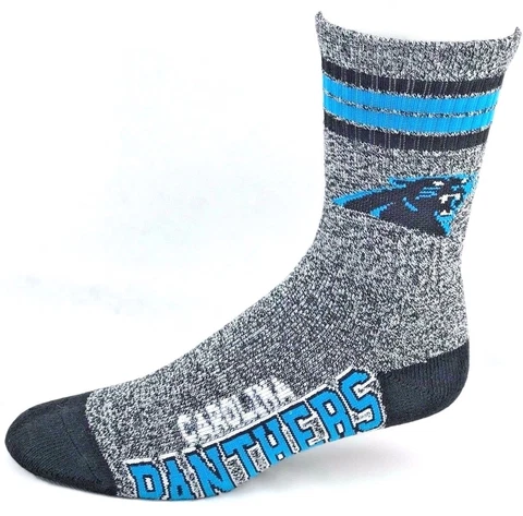 Carolina Panthers Football 4 Stripe Got Marbled Gray Deuce Quarter Socks Cover