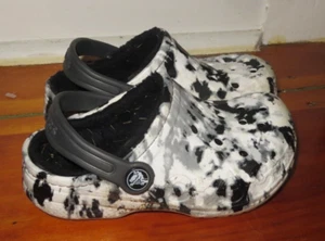 Camo Crocs Youth Size Chilc C 12 Slip On Clogs black / white / gray - Picture 1 of 4