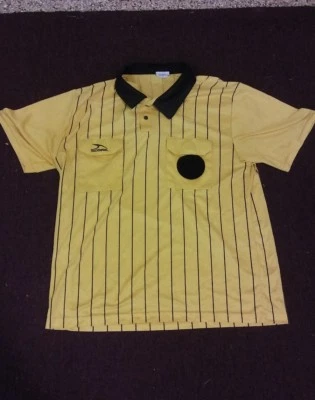 Camiseta deportiva de árbitro de fútbol Score amarilla negra adulto M uniforme a rayas DE COLECCIÓN Foto 1 de 4