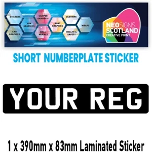SNP03 kurzes Nummernschild zum Aufkleben - Motorhaube Stoßstange Wohnwagen - Show Fun Aufkleber - Bild 1 von 1