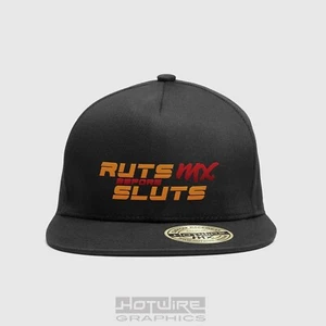 Snap-Back Cap (Flat Peak) - Premium Motocross, MX, Ruts Before Sluts. HOTWIRE-MX - Picture 1 of 4