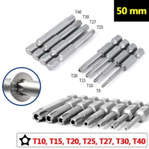 Five Point Star Screwdriver Bit Set 50mm Hex Shank T10 T15 T20 T25 T27 T30 T40 - Picture 1 of 6
