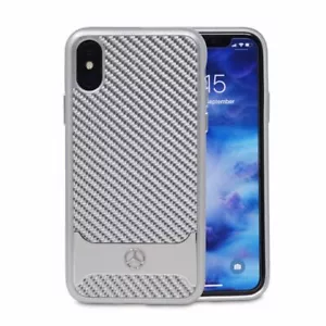 Custodia ufficiale Mercedes-Benz in fibra di carbonio e alluminio - argento - iPhone X / Xs - Foto 1 di 6