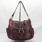 Women's Leather Handbag B. MAKOWSKY Burgundy Satchel Bag Top Handle Purse