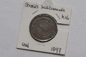 🧭 🇲🇾 ESTRECHOS ASENTAMIENTOS 1 CENTAVO 1897 VICTORIA B66 #928 - Imagen 1 de 3