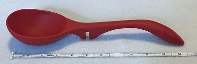 Rachael Ray Red Silicone Lazy Spoon Ladle Knotched Slot Cooking Utensil 12” Long - Image 1 of 4