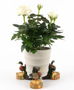 Potty Feet Mallard Duck Figures Plant Pot Feet - Handmade Ornaments - 3pcs - Picture 1 of 8