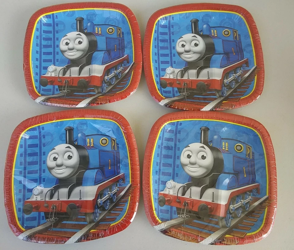 Thomas and Friends Train Large 9 Inch Square Pocket Compartment Plates Lot of 4  - Image 1 of 2