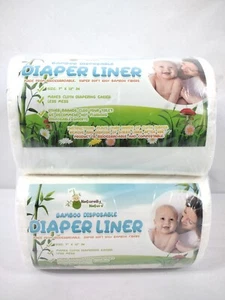 Bamboo Unscented Diaper Liners 4-Pack Sealed All Natural Biodegradable Absorbent - Picture 1 of 6