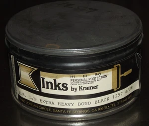NOS 1 Pound Can Letterpress Kramer Ink Extra Heavy Bond Black 1257 - Picture 1 of 1